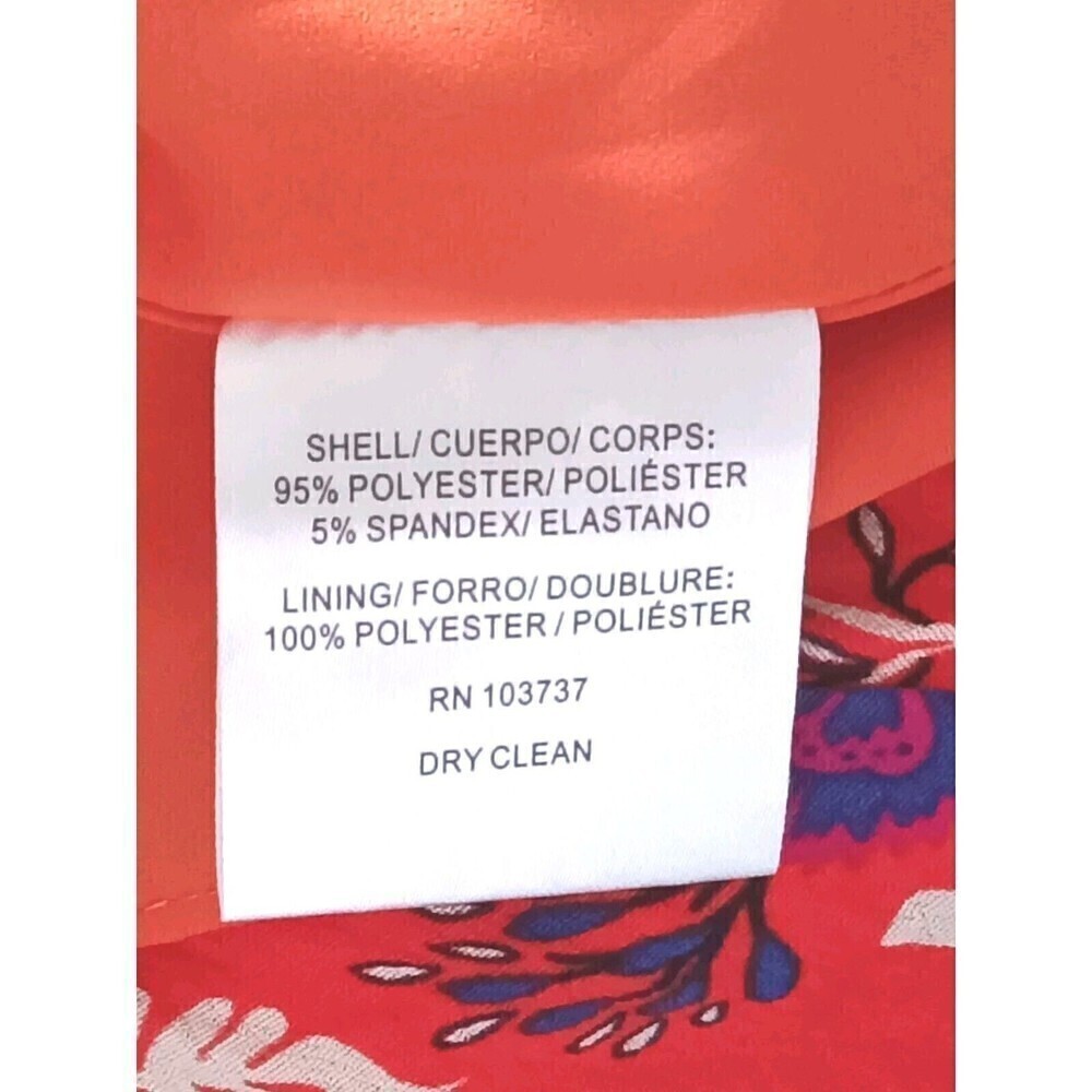 Donna Morgan Dress ASO Wendy Size 16 Red Poppy Comb Floral Print Bell Sleeve New - Picture 13 of 14